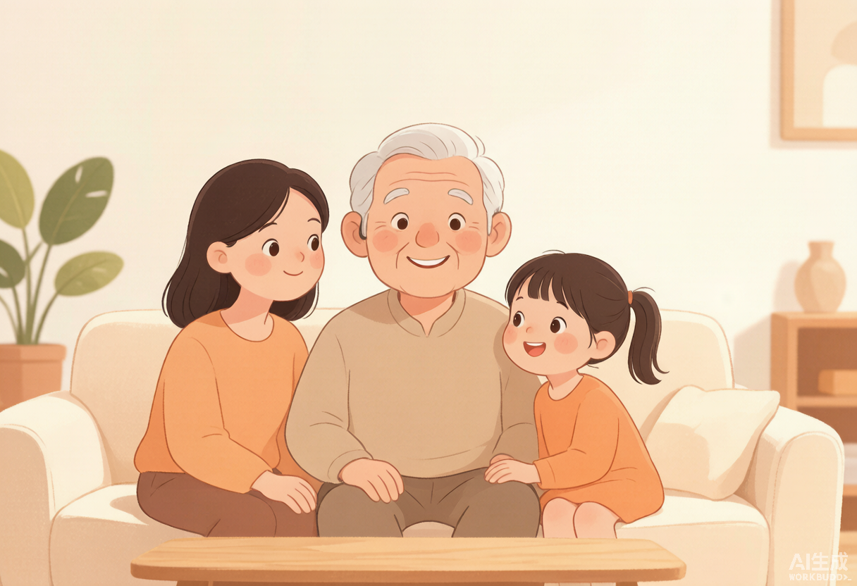 温馨家庭_老人戴助听器与家人聊天_耳卫士重庆声之源.png/